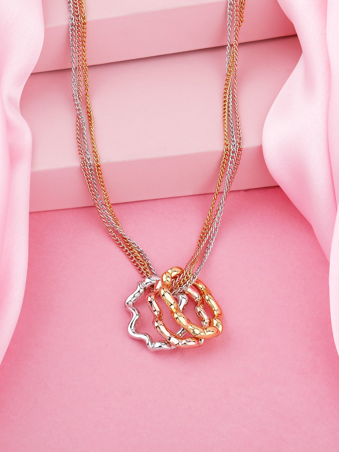 Estele Gold-Plated & Geometric-Charm Pendant With Chain