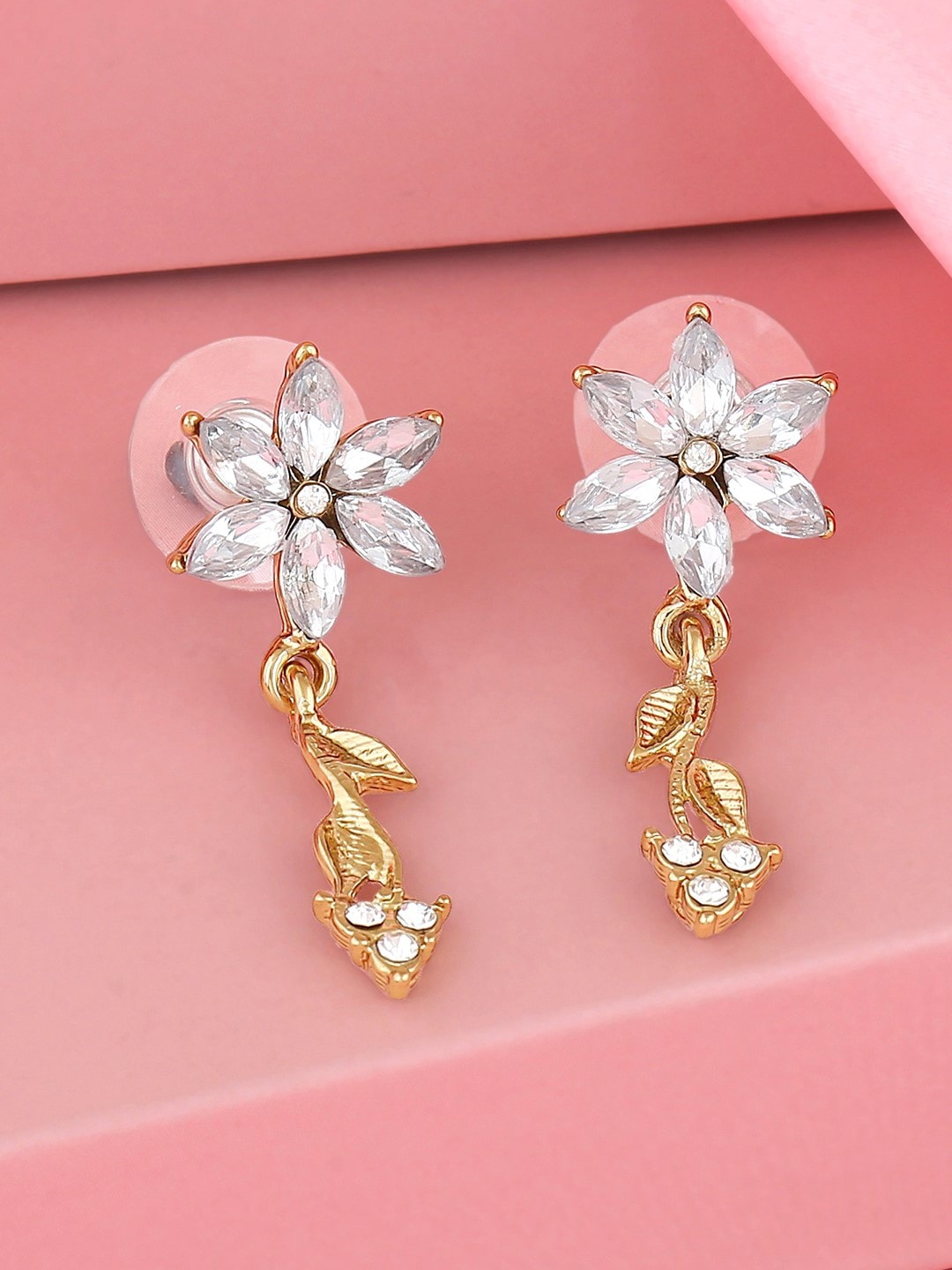

Estele Gold-Plated Floral Drop Earrings