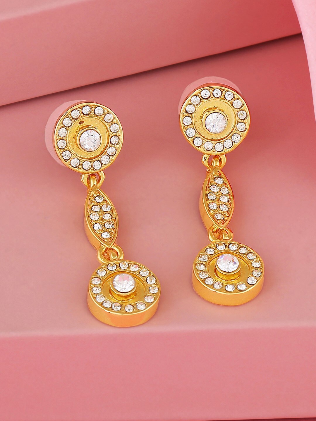 

Estele Gold Plated Contemporary Drop Earrings