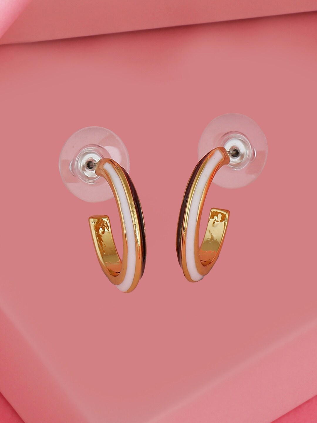 

Estele Gold-Plated Circular Half Hoop Earrings