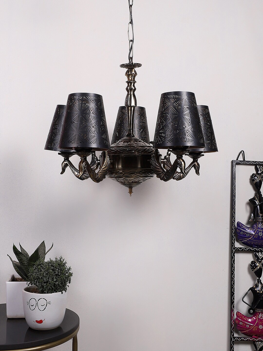 

Devansh Black Textured Etching Shade Ceiling Lamp