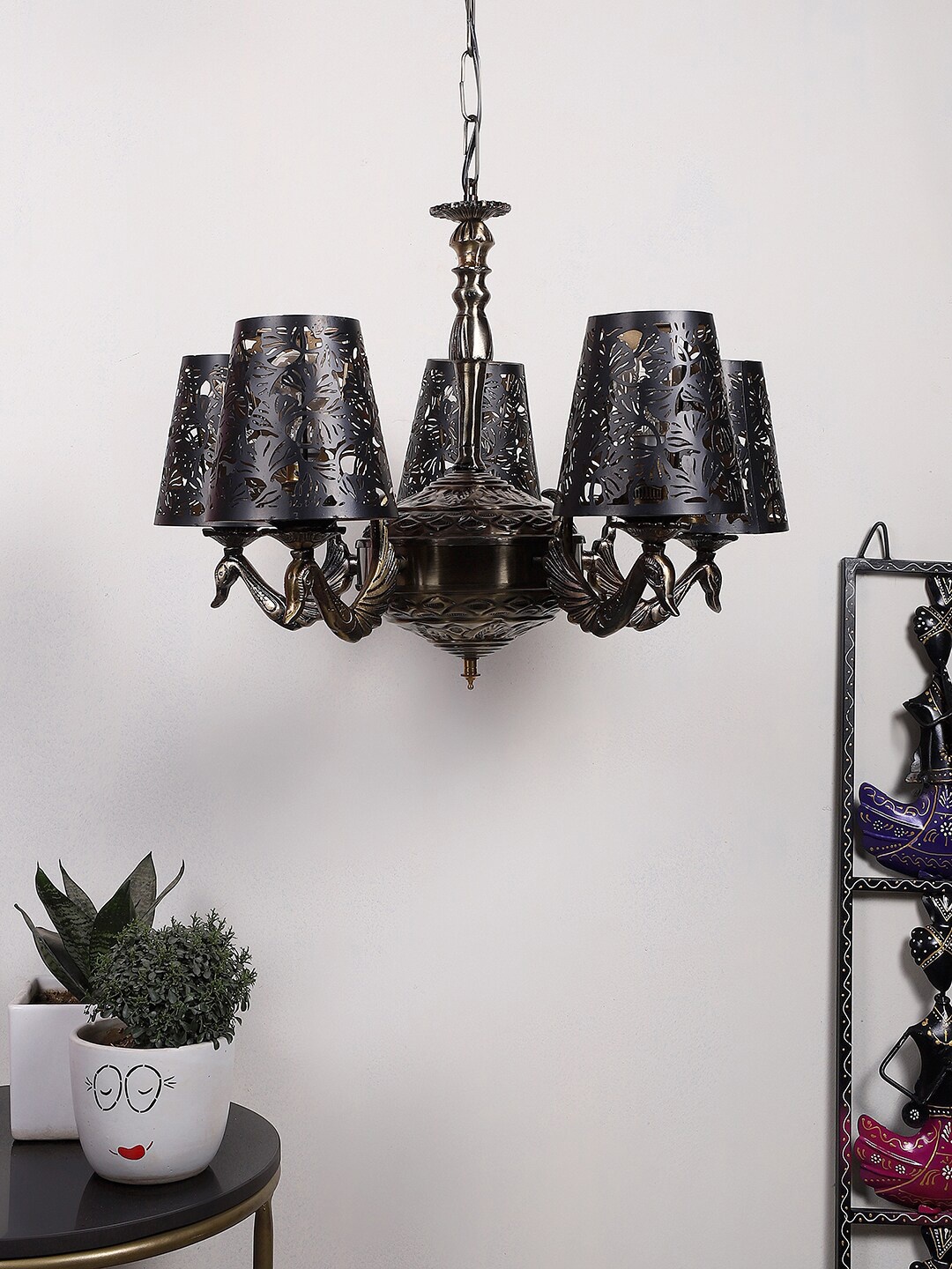 

Devansh Black Textured Etching Shade Ceiling Lamp