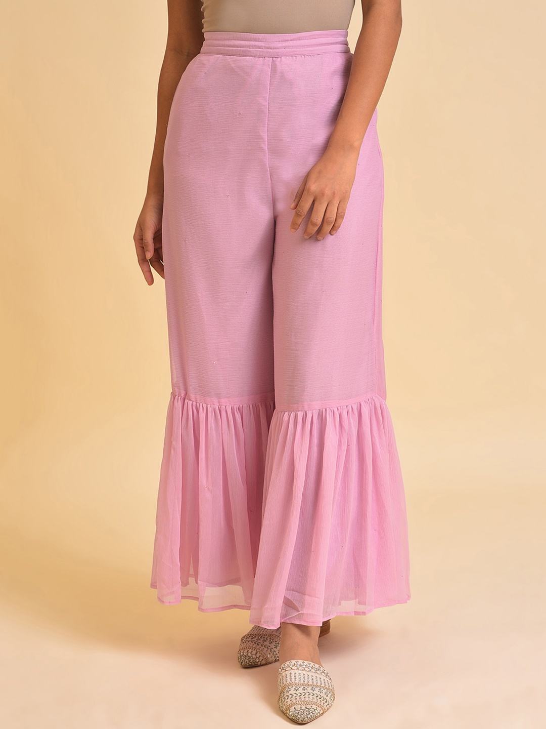 

W Women Flared Fit Mid Rise Palazzo, Rose