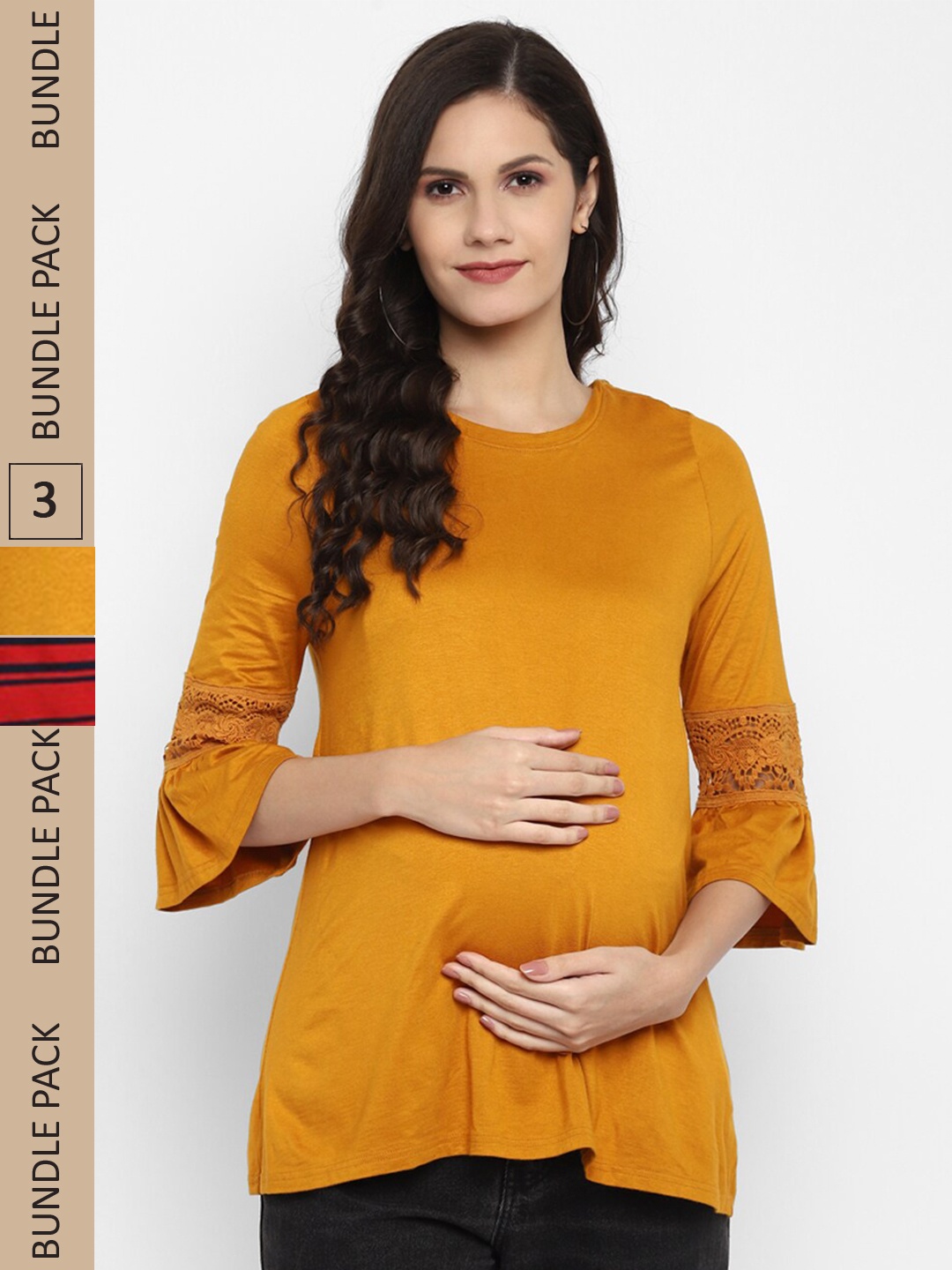 

Momsoon Pack of 3 Maternity Tops, Yellow