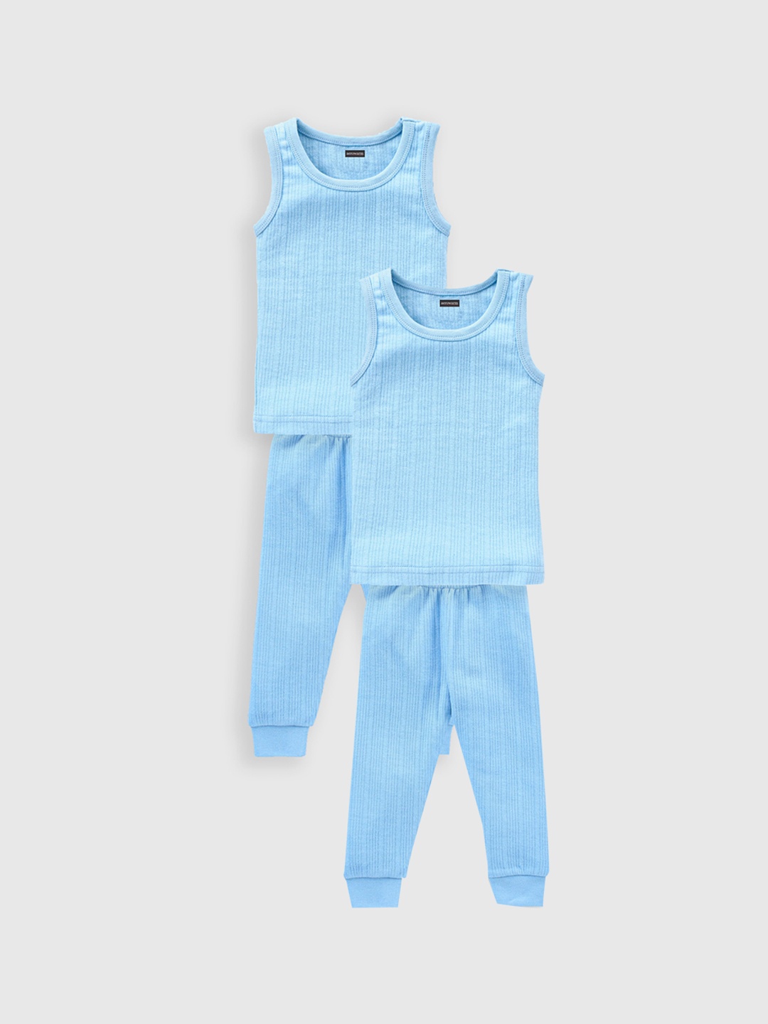 Aerowarm Kids Pack Of 2 Ribbed Thermal Set, Blue