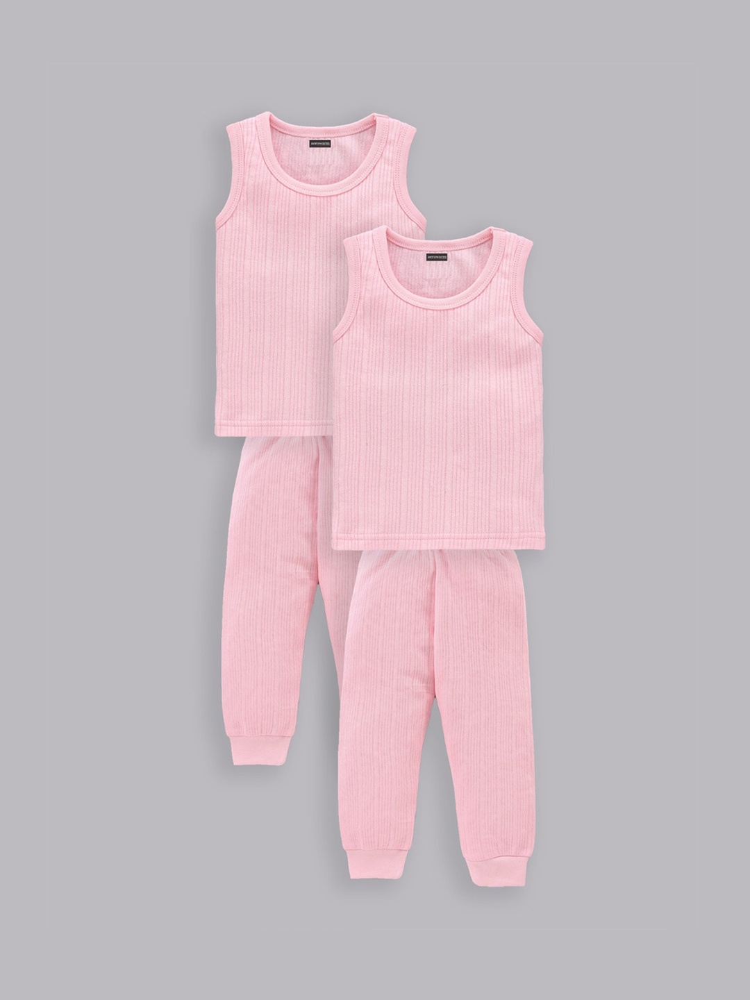 

Aerowarm Kids Pack Of 2 Ribbed Thermal Set, Pink