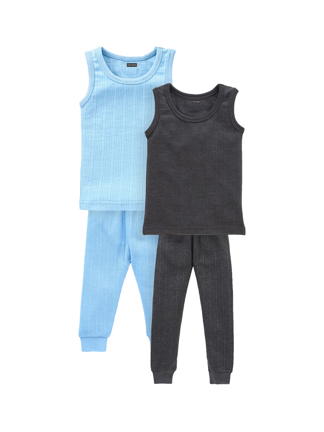 

Aerowarm Kids Pack Of 2 Ribbed Thermal Set, Blue