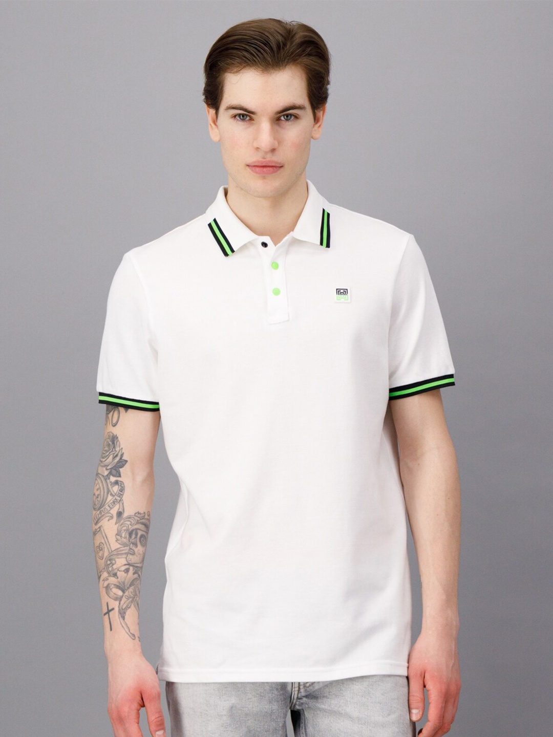

FREESOUL Polo Collar Pure Cotton T-shirt, White