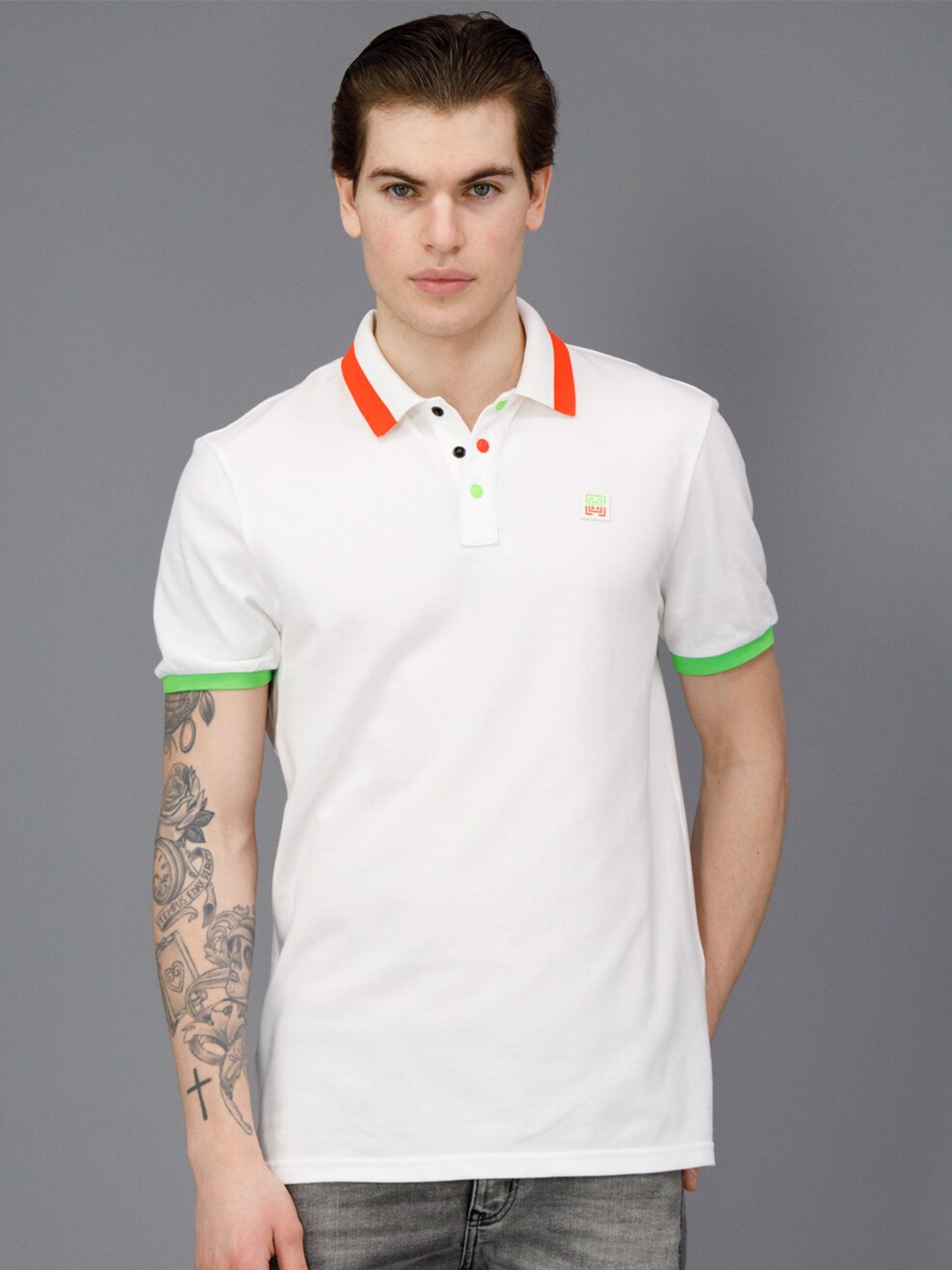 

FREESOUL Polo Collar Pure Cotton T-shirt, White