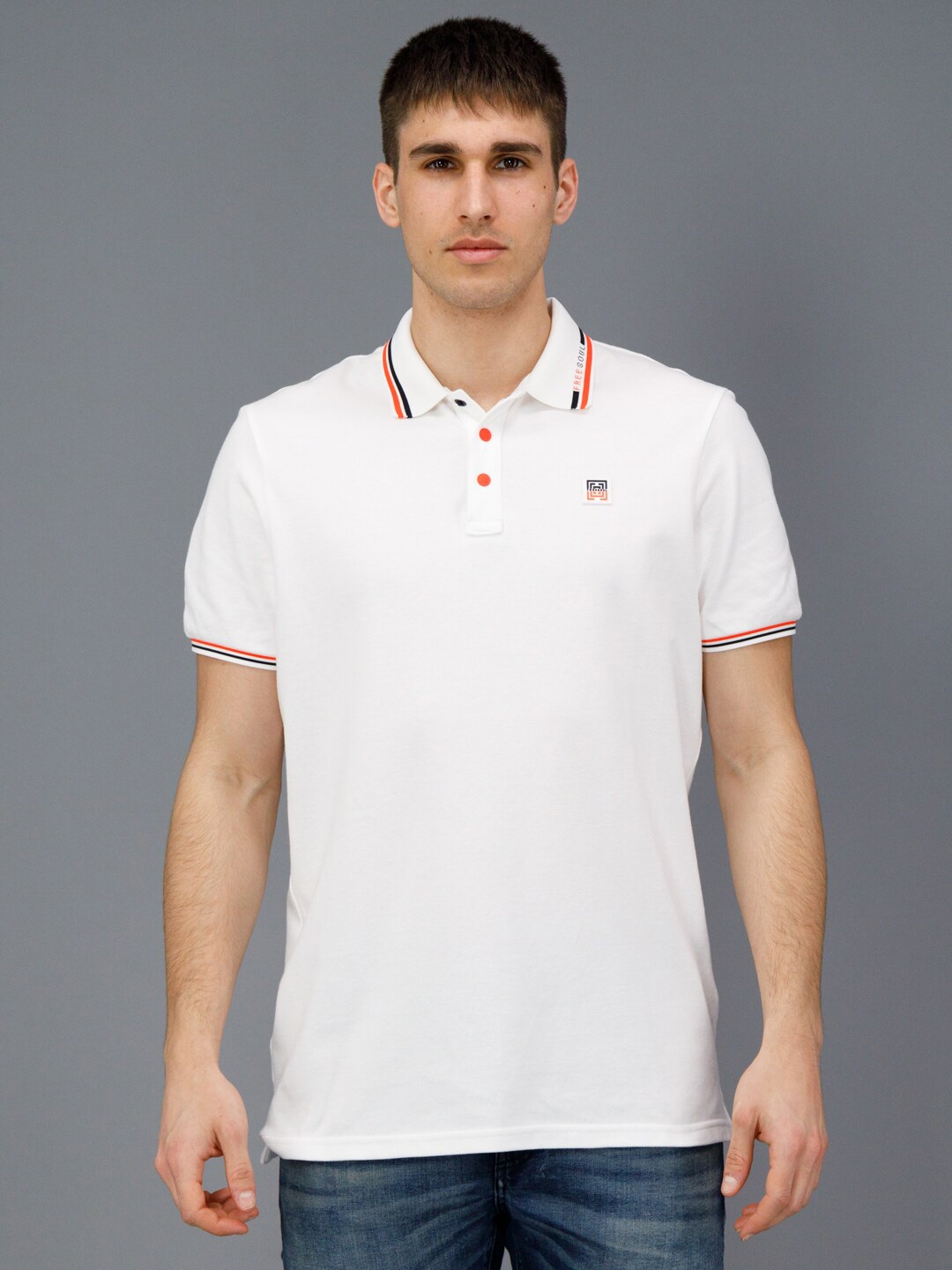 

FREESOUL Polo Collar Pure Cotton T-shirt, White