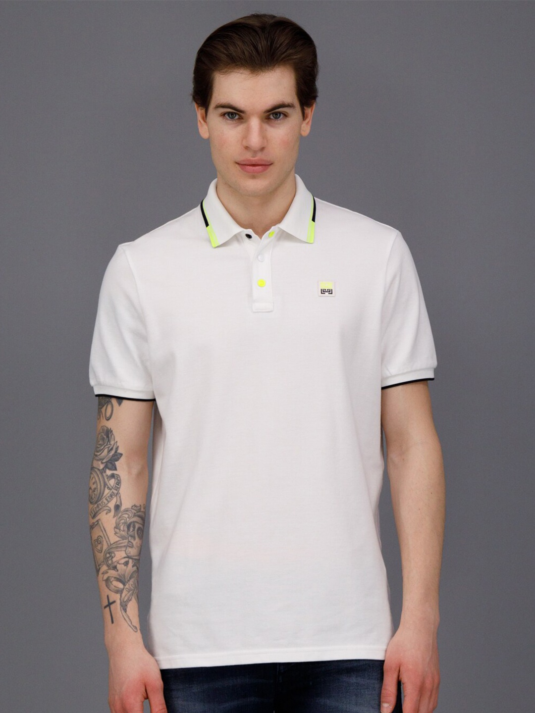 

FREESOUL Polo Collar Pure Cotton T-shirt, White