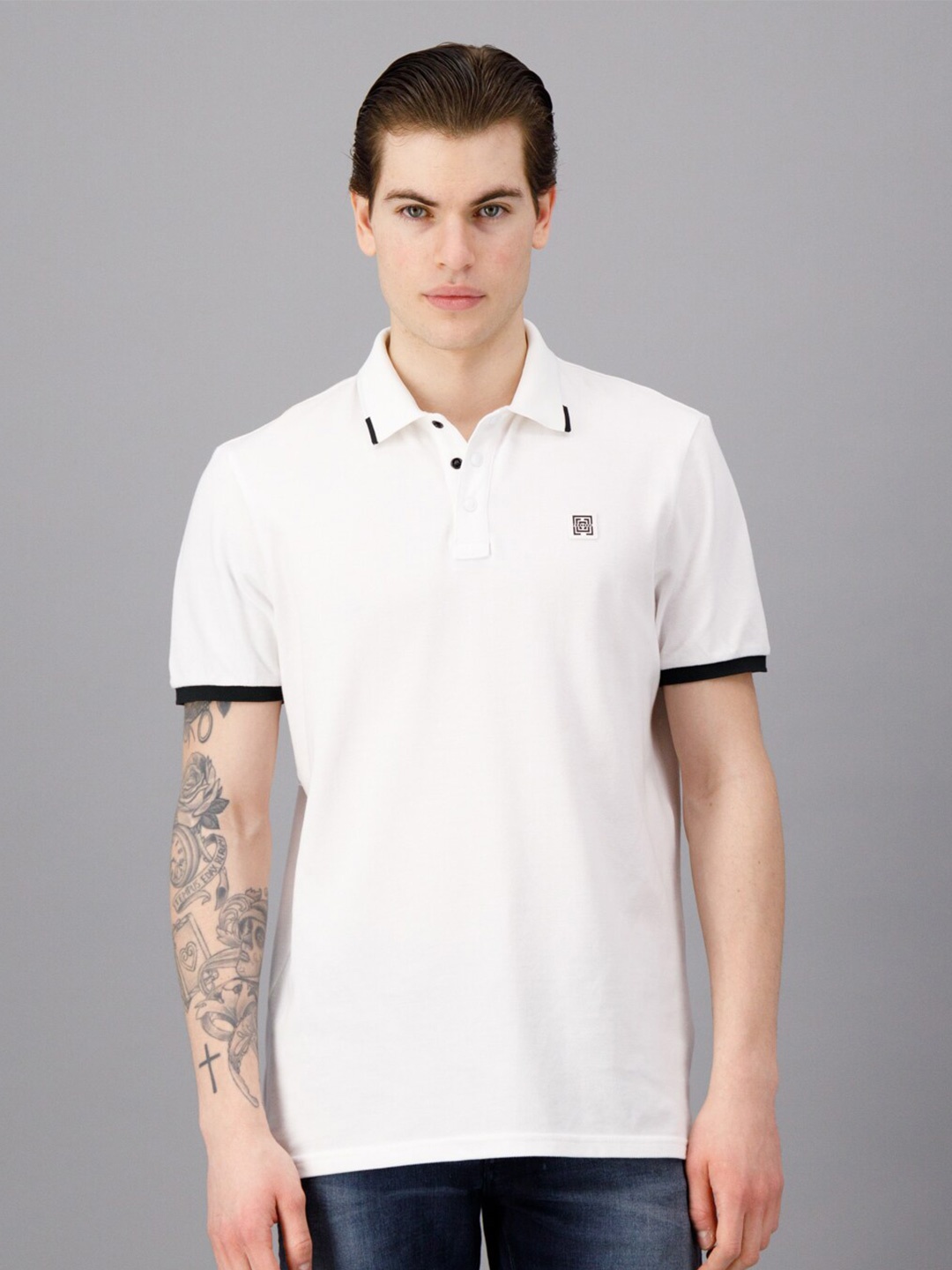 

FREESOUL Polo Collar Pure Cotton T-shirt, White