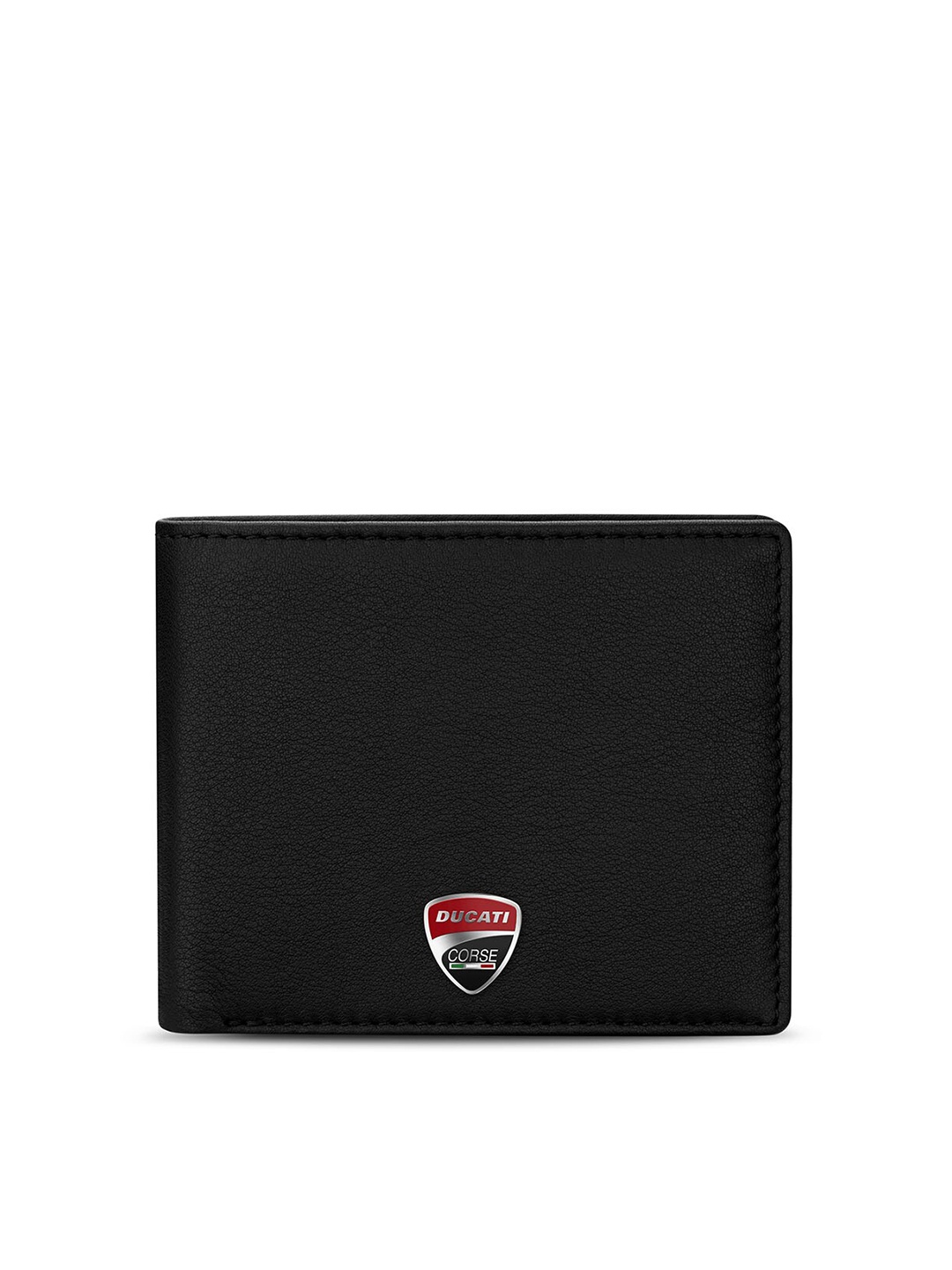 

DUCATI CORSE Men Leather Two Fold Wallet, Black