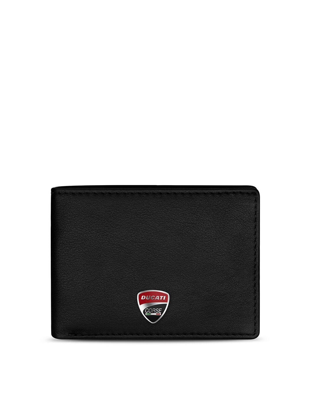 

DUCATI CORSE Men Leather Two Fold Wallet, Black