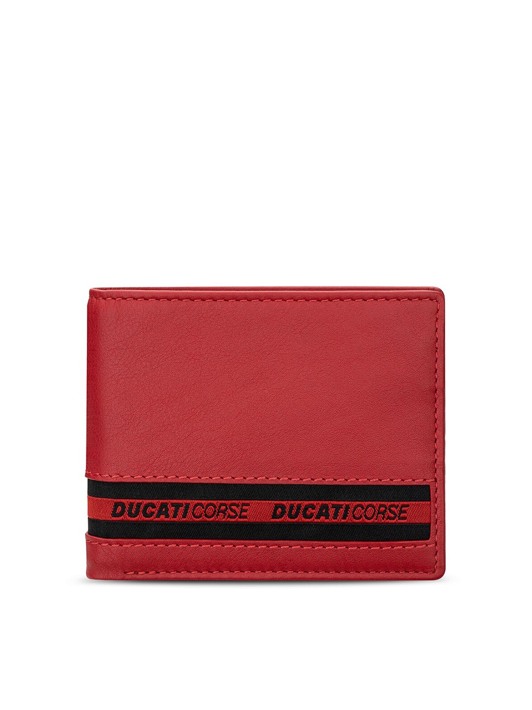 

DUCATI CORSE Men Leather Two Fold Wallet, Red