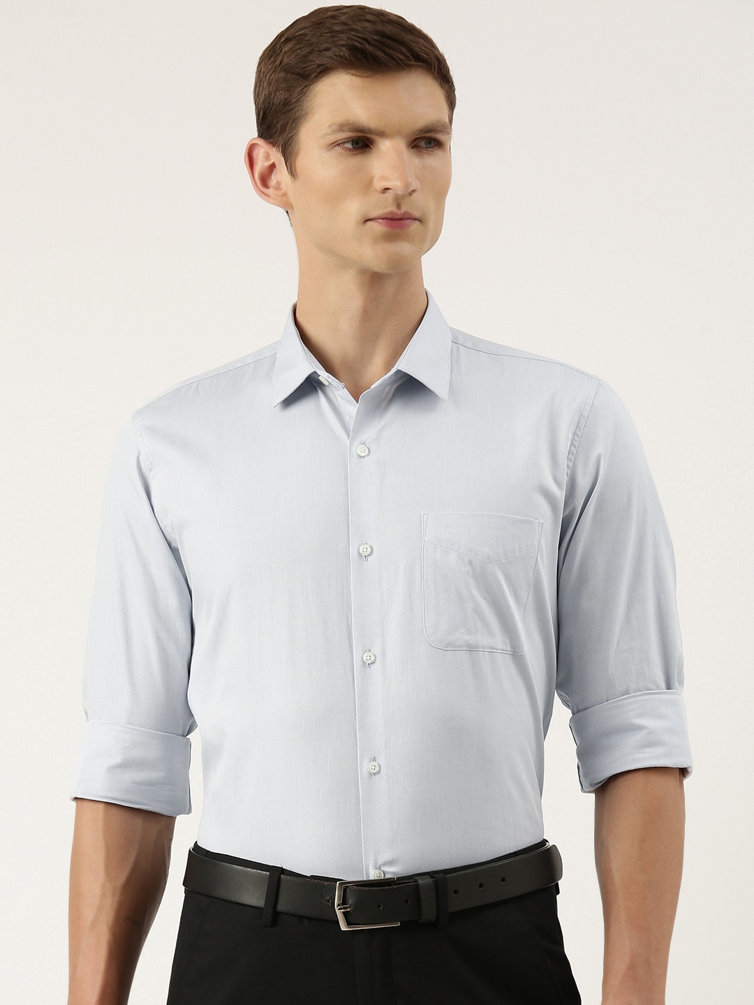 

Peter England Slim Fit Pure Cotton Formal Shirt, Blue