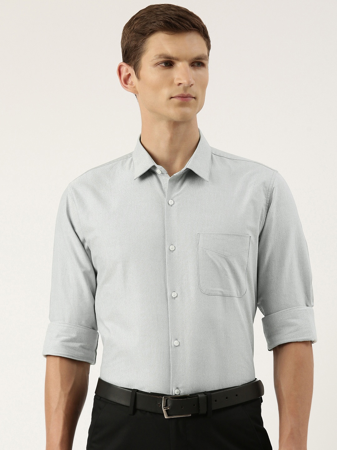

Peter England Slim Fit Pure Cotton Formal Shirt, Green