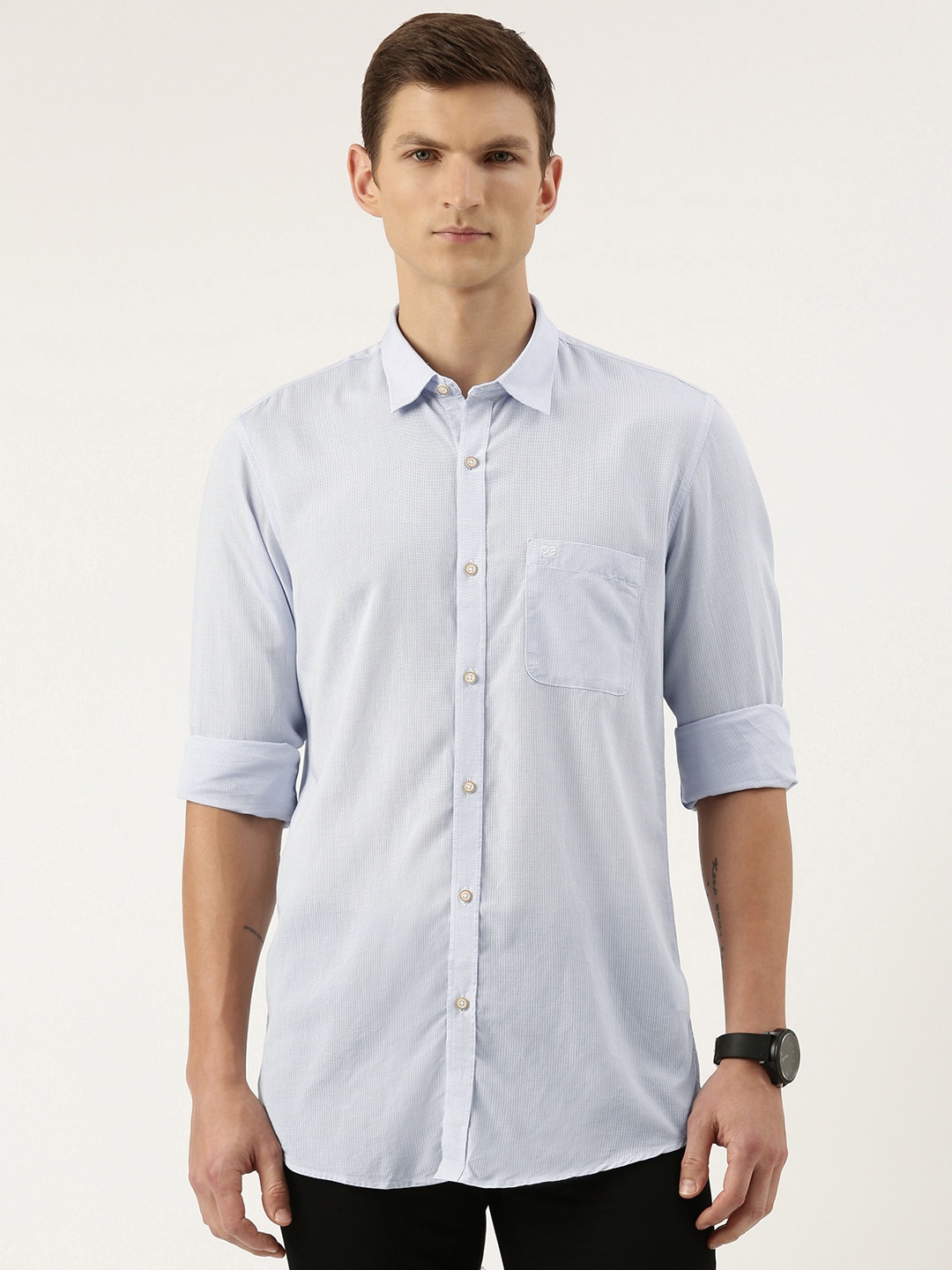 

Peter England Slim Fit Casual Shirt, Blue