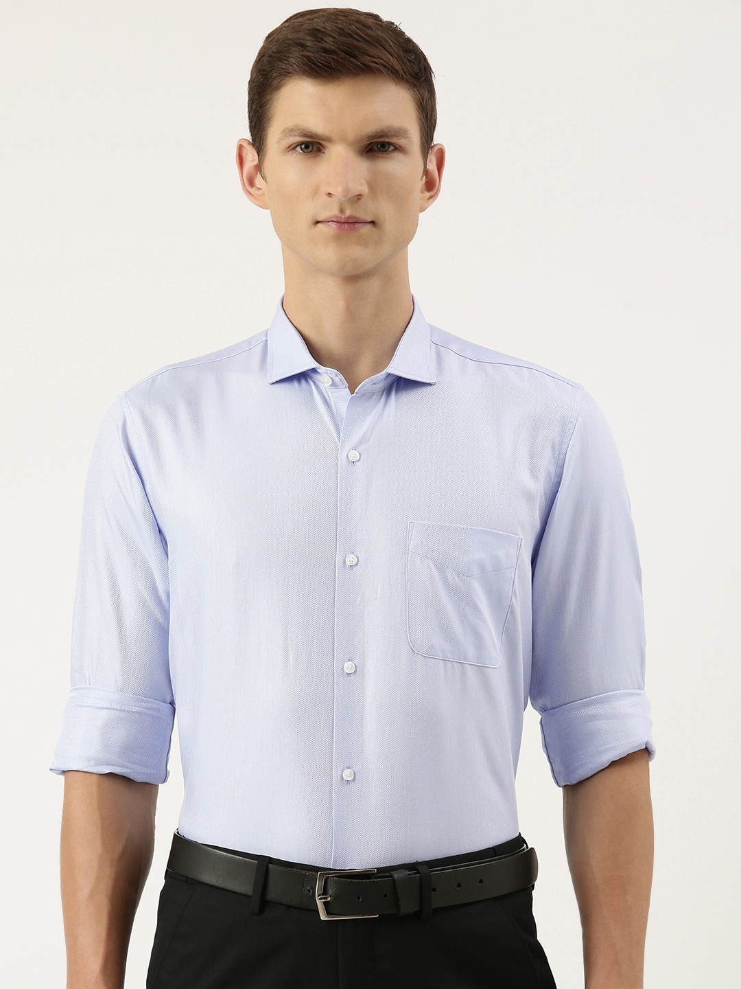 

Peter England Slim Fit Cotton Formal Shirt, Blue