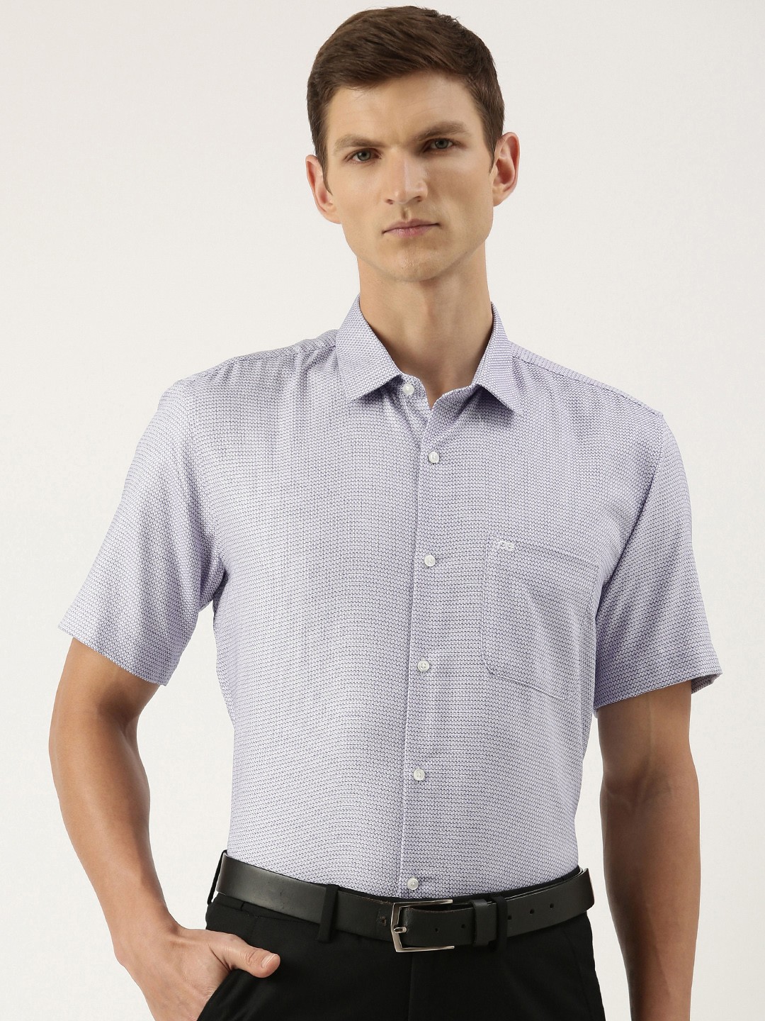 

Peter England Slim Fit Opaque Cotton Formal Shirt, Blue