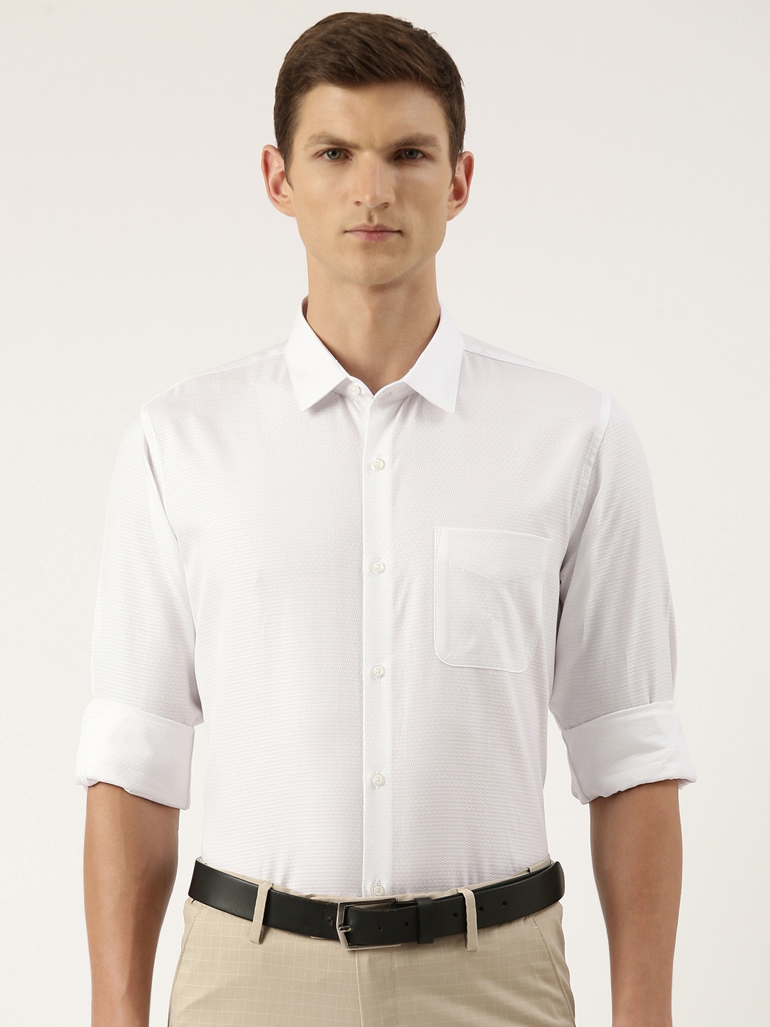 

Peter England Men Slim Fit Opaque Formal Shirt, White
