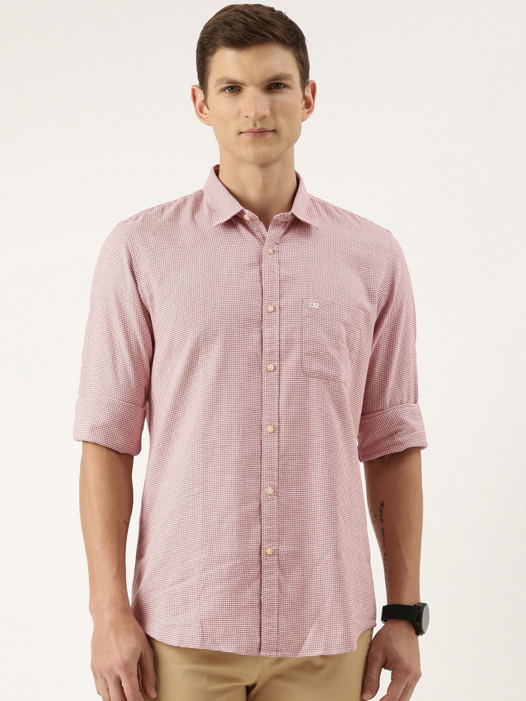 

Peter England Textured Sport Slim Fit Cotton Shirt, Pink