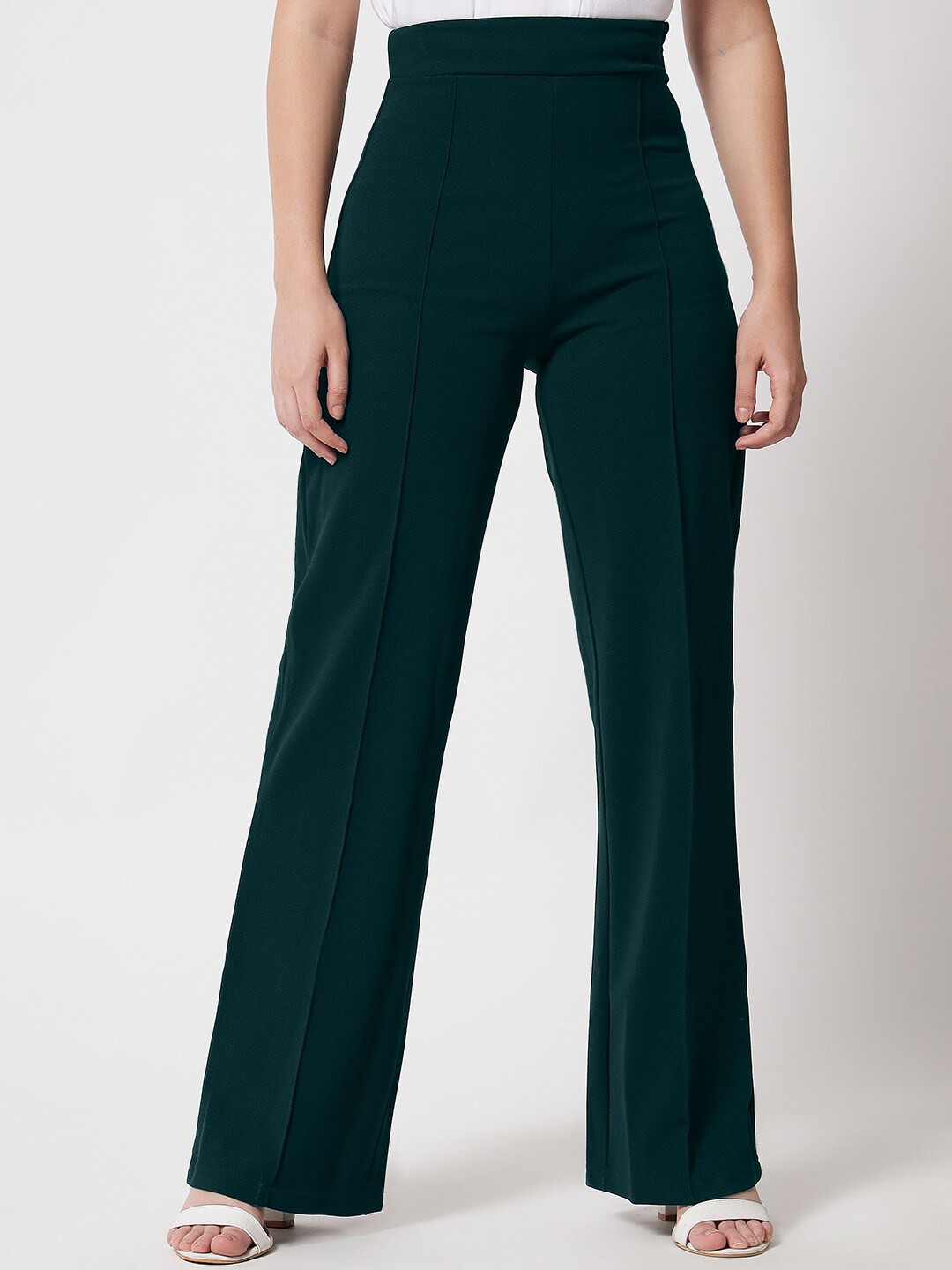 

LEE TEX Women Relaxed Straight Leg Fit High-Rise Parallel Trousers, Green