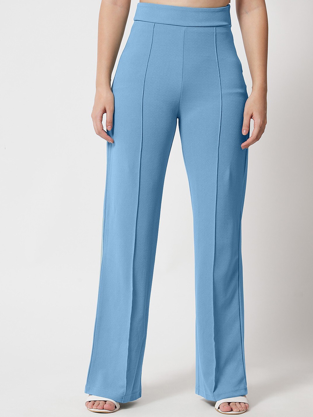 

LEE TEX Women Relaxed Straight Leg Fit High-Rise Parallel Trousers, Blue