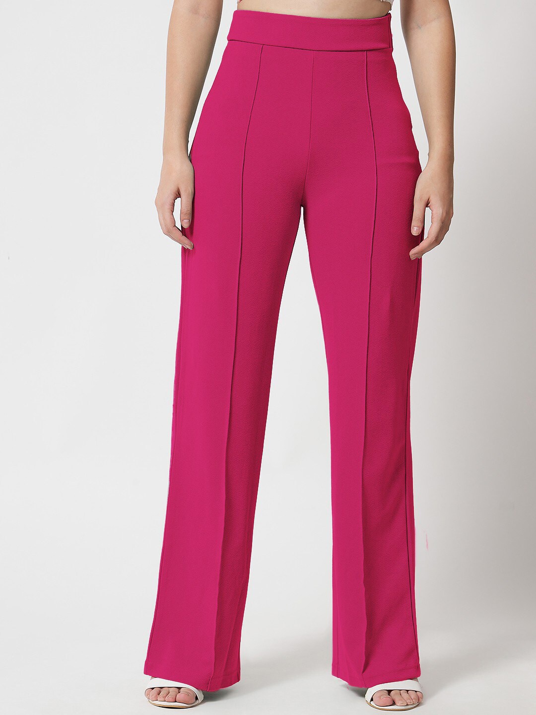 

LEE TEX Women Relaxed Straight Leg Fit High-Rise Parallel Trousers, Pink