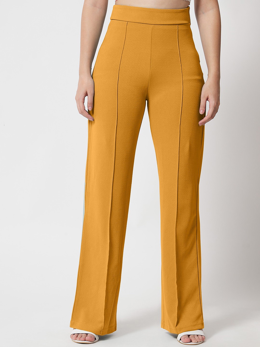 

LEE TEX Women Yellow Relaxed Straight Leg High-Rise Parallel Trousers