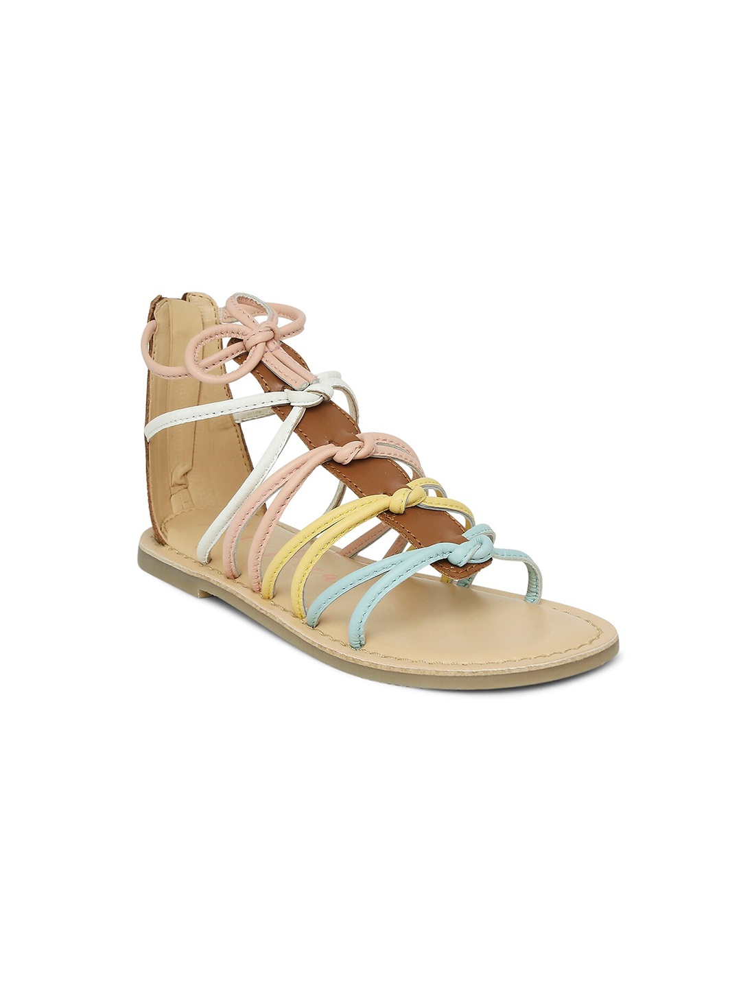 

Aria Nica Girls Supergirl Knotted Open Toe Gladiators, Brown