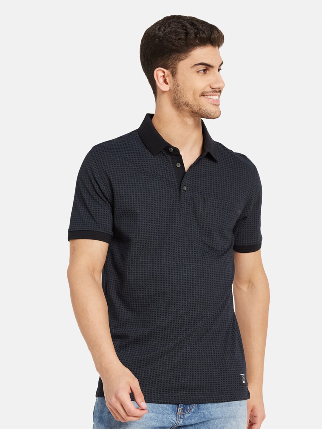 

Octave Polo Collar Casual Cotton T-shirt, Navy blue