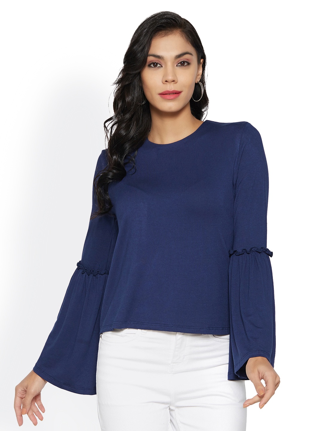 

Globus Women Navy Blue Solid Top
