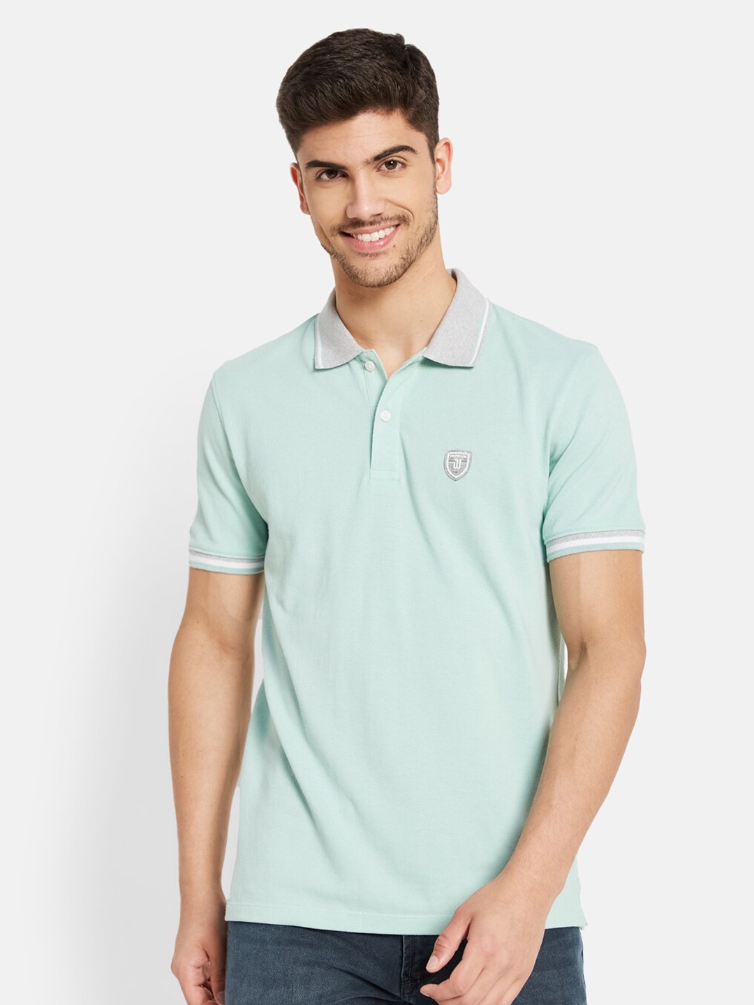 

Octave Polo Collar Short Sleeves Cotton T-shirt, Blue