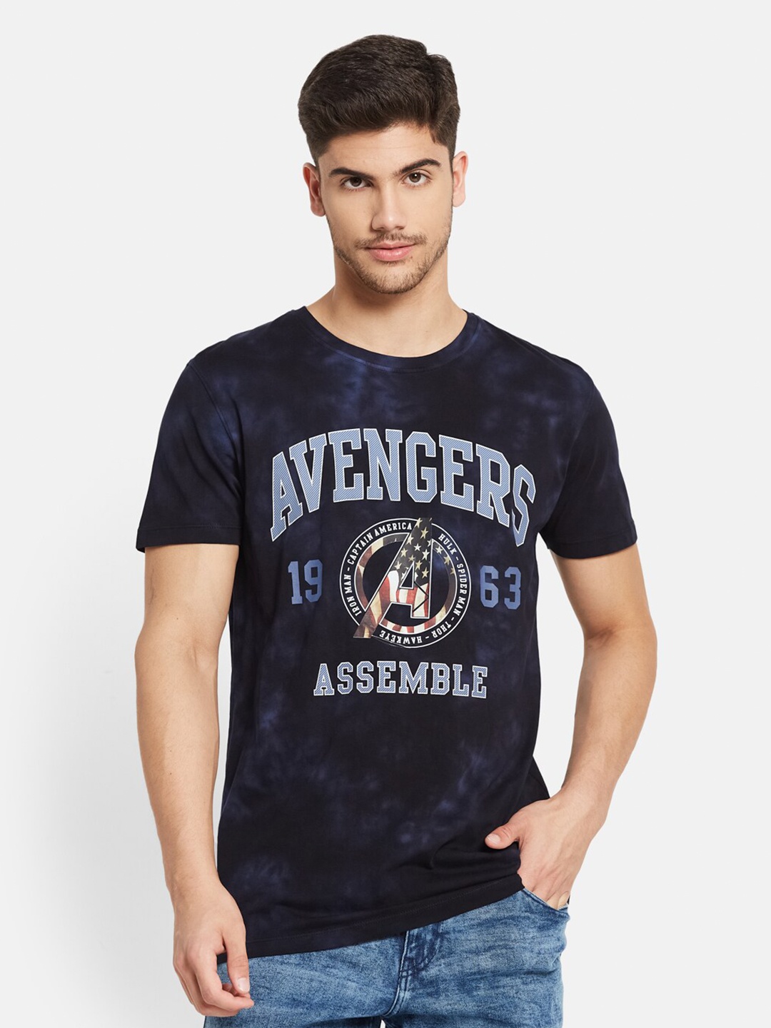 

Octave Avengers Printed Casual Cotton T-shirt, Navy blue