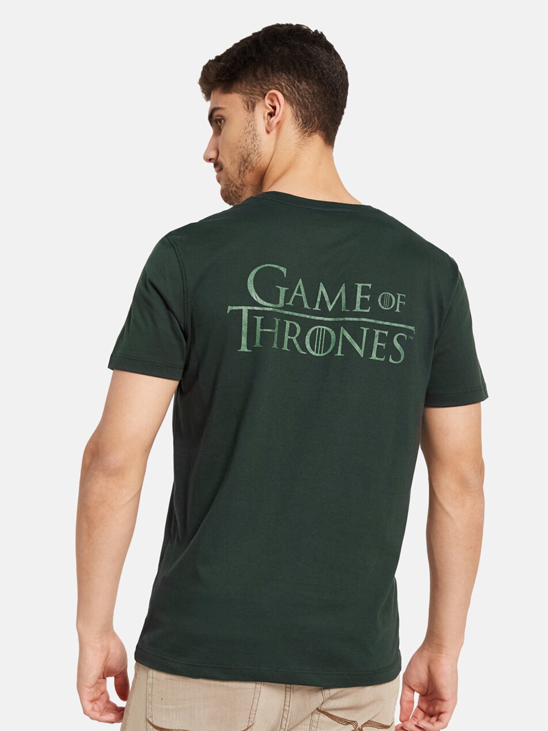 

Octave Game Of Thrones Printed Casual Cotton T-shirt, Green