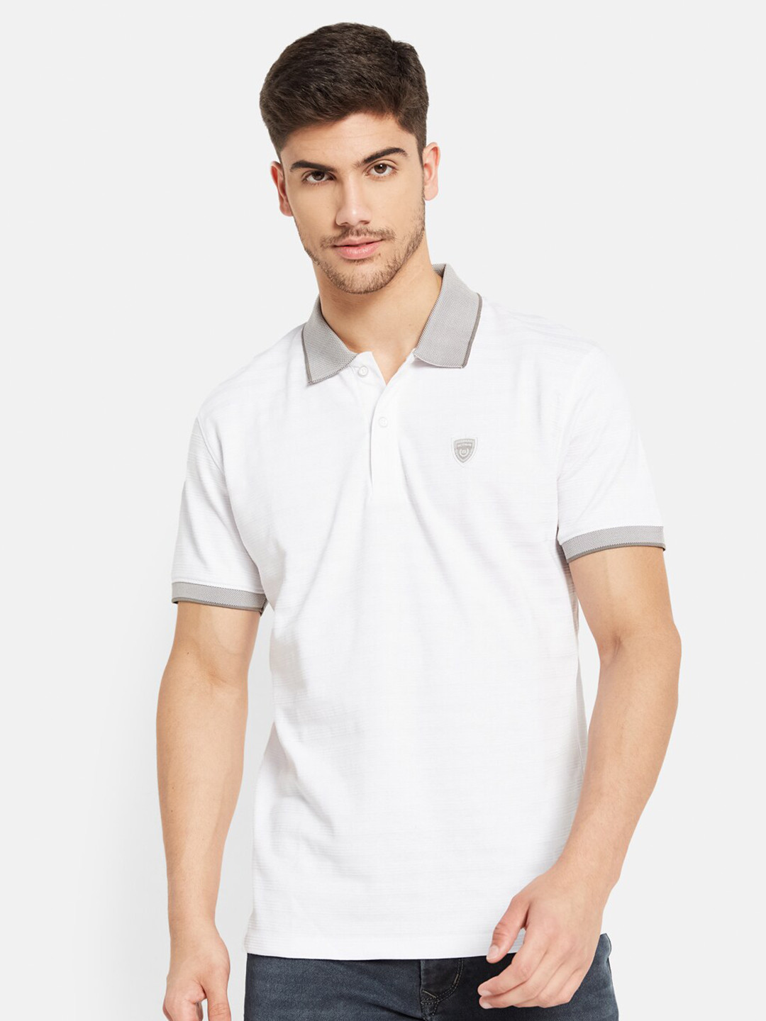 

Octave Polo Collar Cotton T-shirt, White