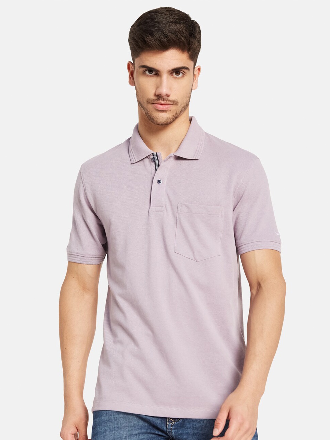 

Octave Polo Collar Cotton Casual T-shirt, Purple