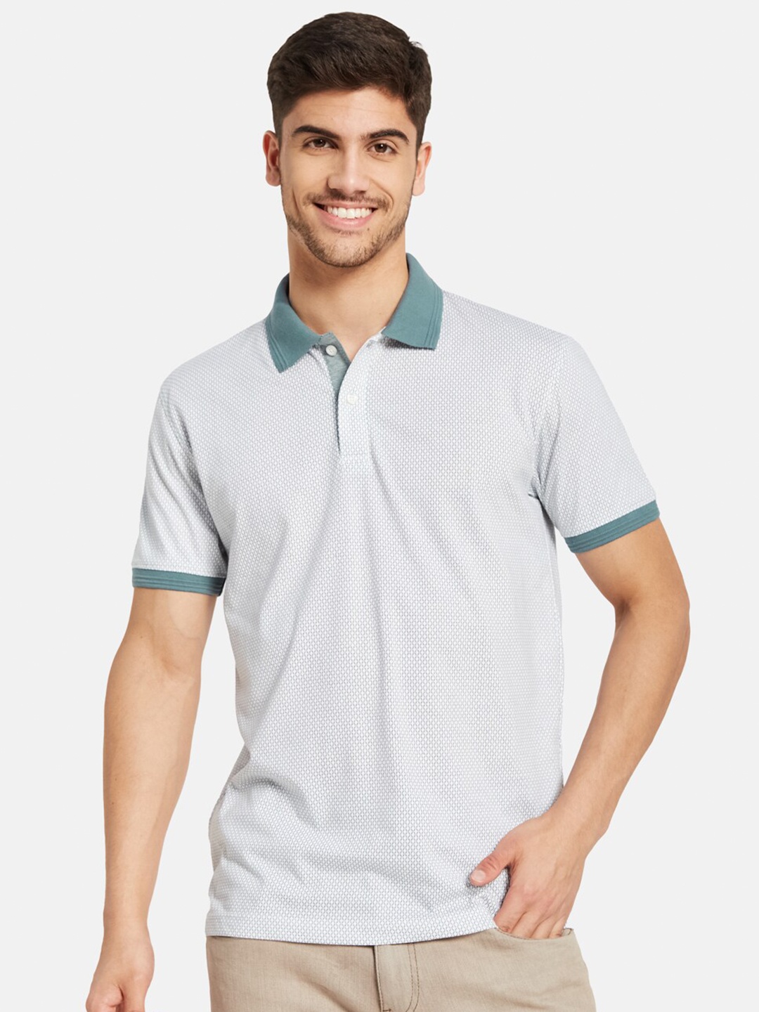

Octave Polo Collar Cotton T-shirt, White