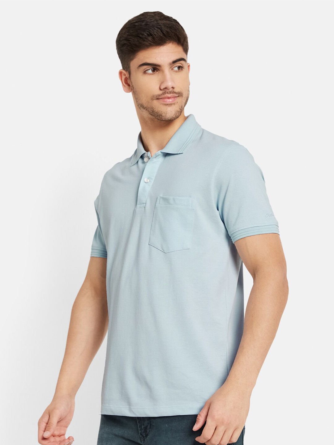 

Octave Polo Collar Shorts Sleeves Cotton T-shirt, Blue