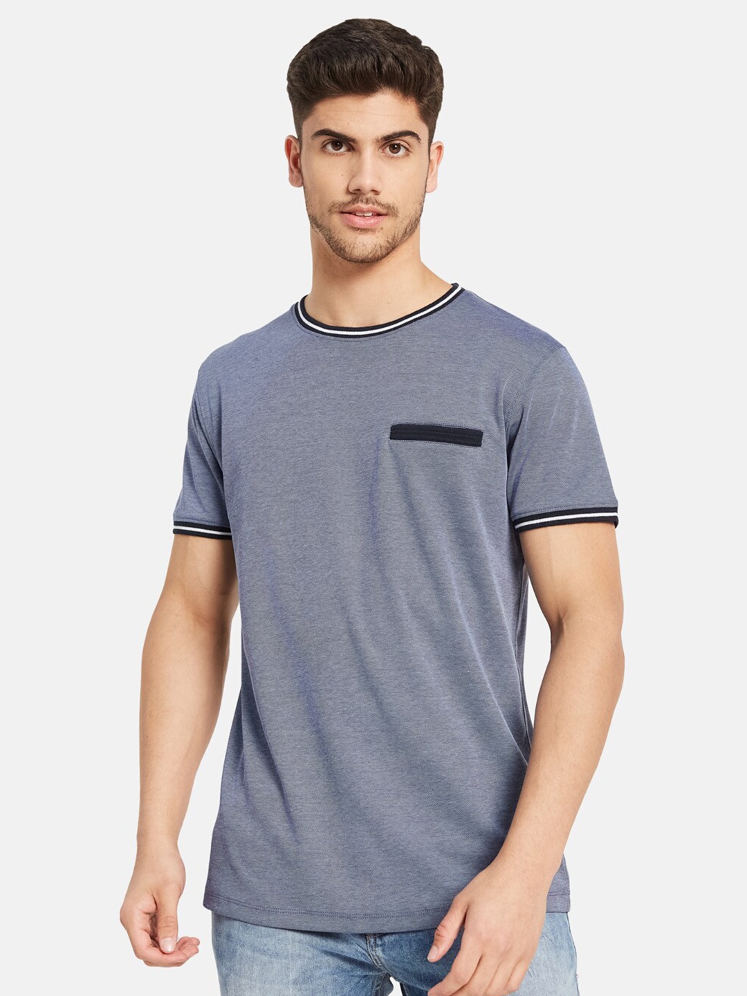 

Octave Casual Cotton T-shirt With Pockets, Blue