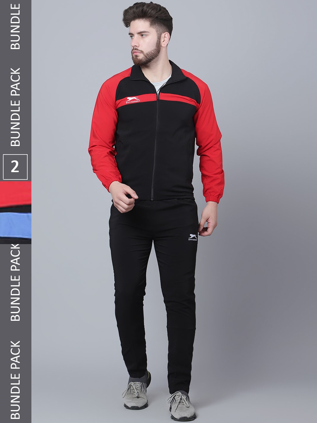 

Shiv Naresh Pack of 2 Colourblocked Tracksuits, Black
