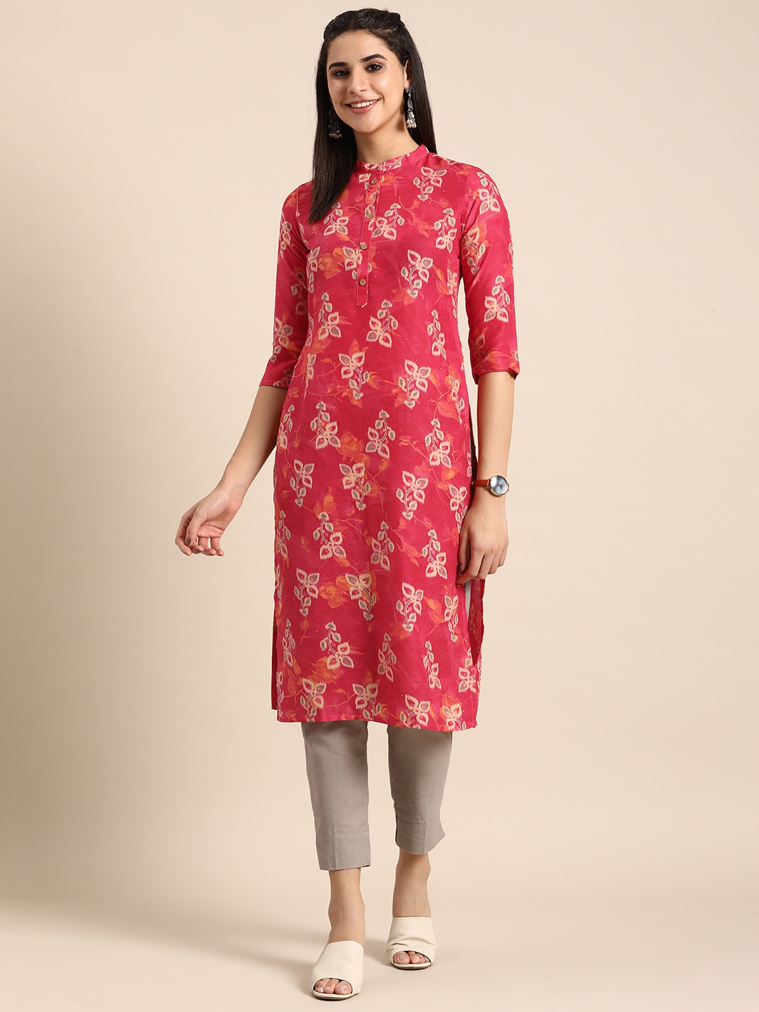 

Anouk Women Ethnic Motifs Printed Pure Cotton Kurta, Red