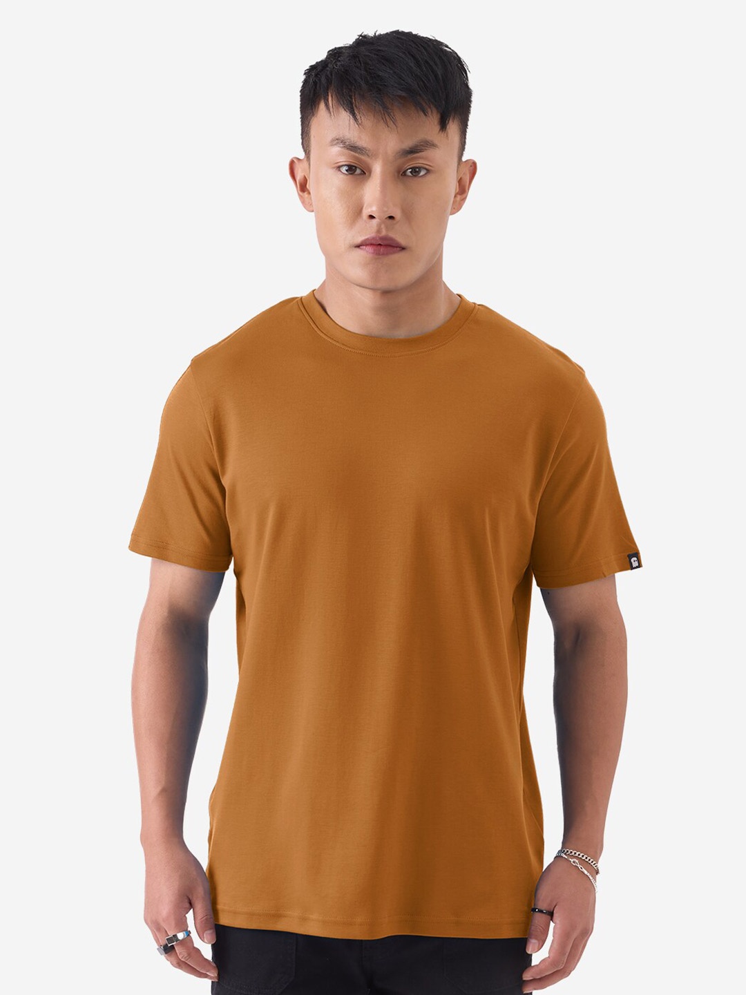 

The Souled Store Round Neck Pure Cotton T-Shirt, Brown
