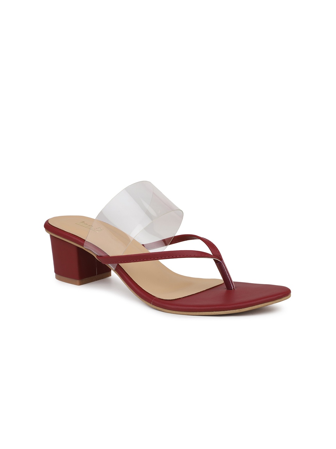 

Inc 5 Open Toe Block Heels, Maroon