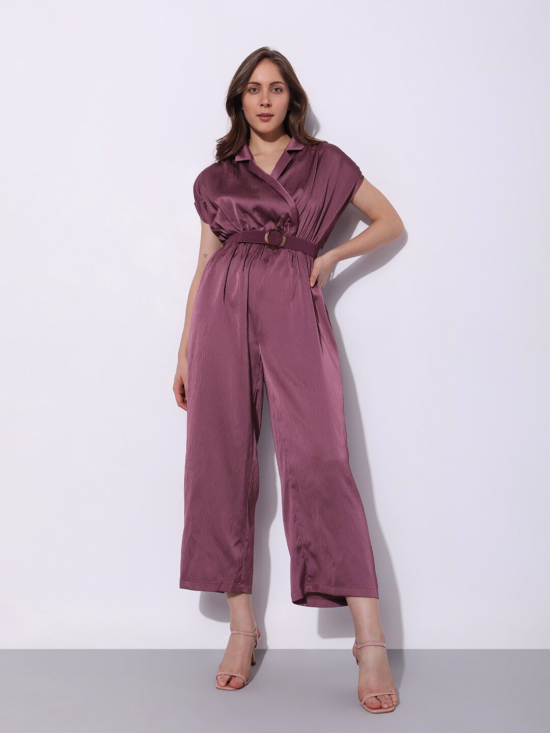 

Vero Moda Uex Vm Jade New Shirt Collar Wrap Basic Jumpsuit, Purple