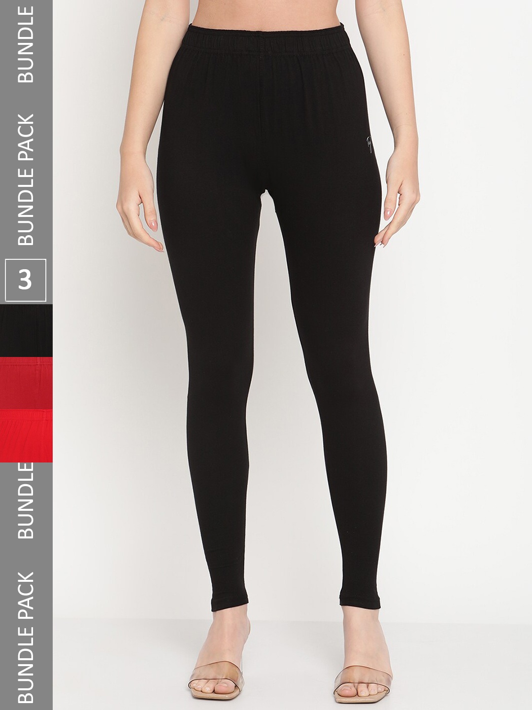 

TAG 7 Pack Of 3 Ankle-Length Leggings, Black