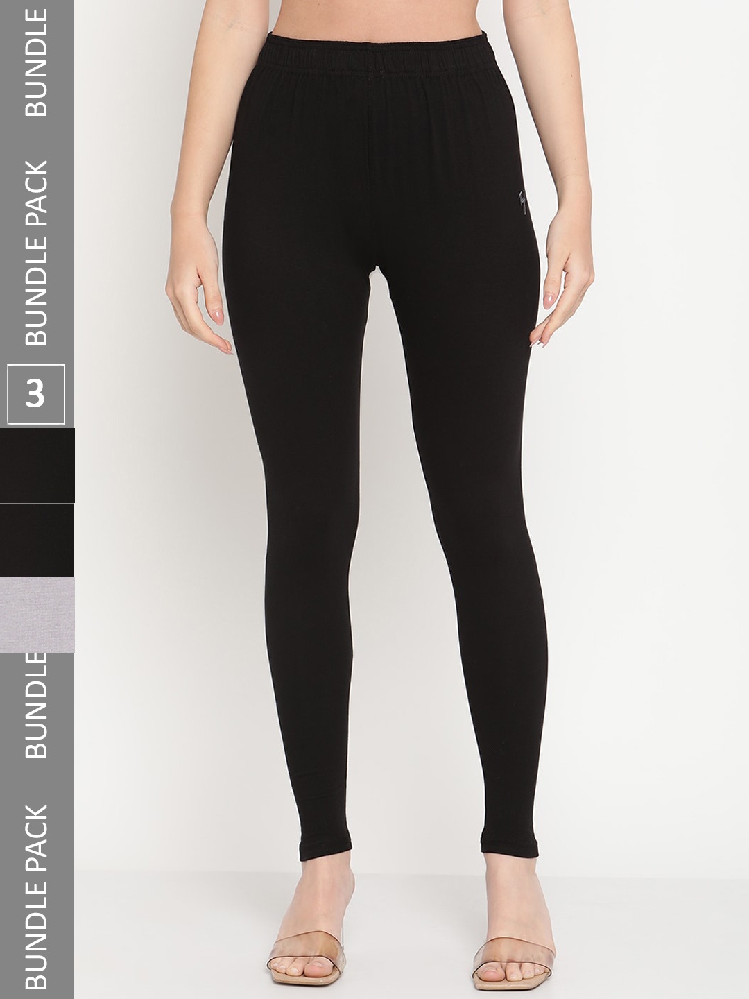 

TAG 7 Pack Of 3 Ankle-Length Leggings, Black
