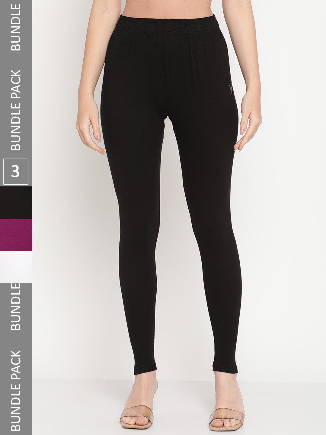 

TAG 7 Pack Of 3 Ankle-Length Leggings, Black