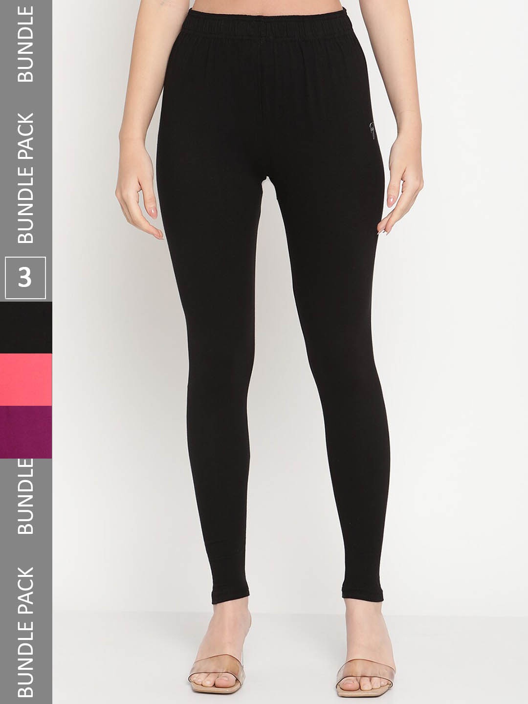 

TAG 7 Pack Of 3 Ankle-Length Leggings, Black